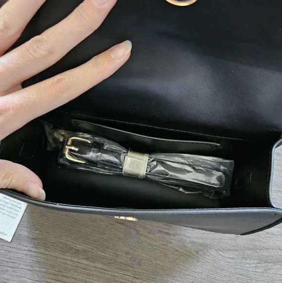 KAYLA + AVA Black Vegan Leather Miranda Mini Crossbody Bag Purse NWT - Picture 7 of 11